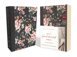 Carte NKJV, Journal the Word Bible, Cloth Over Board, Gray Floral, Red Letter Edition, Comfort Print: Reflect, Journal, or Create Art Next to Your Favorite Thomas Nelson