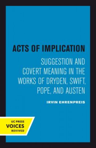 Knjiga Acts of Implication Irvin Ehrenpreis