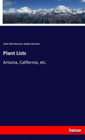 Libro Plant Lists John Gill Lemmon