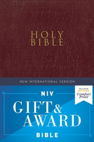 Carte NIV, Gift and Award Bible, Leather-Look, Burgundy, Red Letter, Comfort Print Zondervan