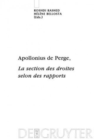Könyv Apollonius de Perge, La section des droites selon des rapports ROSHDI RASHED