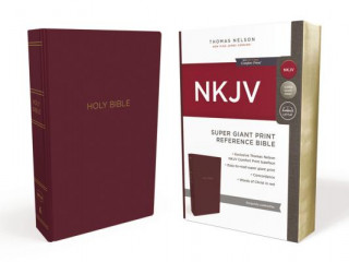 Carte NKJV, Reference Bible, Super Giant Print, Leather-Look, Burgundy, Red Letter Edition, Comfort Print Thomas Nelson