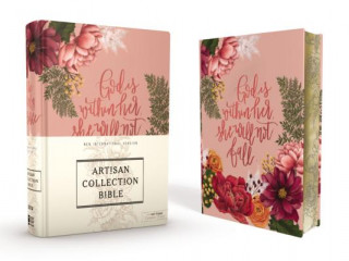 Książka NIV, Artisan Collection Bible, Cloth over Board, Pink Floral, Designed Edges under Gilding, Red Letter, Comfort Print Zondervan