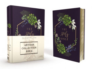 Kniha NIV, Artisan Collection Bible, Cloth over Board, Navy Floral, Designed Edges under Gilding, Red Letter, Comfort Print Zondervan