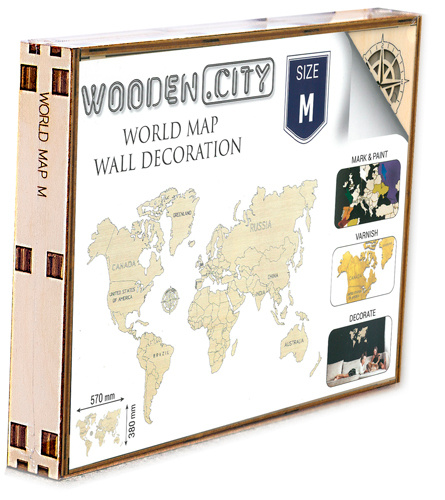 Carte World Map Wood 