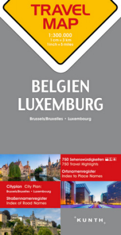 Tiskovina Reisekarte Belgien, Luxemburg 1:300.000 