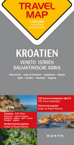 Printed items KUNTH TRAVELMAP Kroatien 1:300.000 
