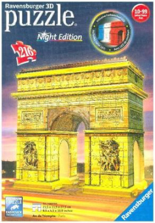 Game/Toy Ravensburger 3D Puzzle Triumphbogen bei Nacht 12522 - das berühmte Wahrzeichen aus Paris - leuchtet im Dunkeln 
