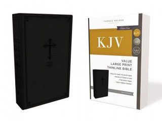 Carte KJV, Value Thinline Bible, Large Print, Leathersoft, Black, Red Letter, Comfort Print Thomas Nelson