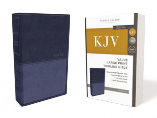 Книга KJV, Value Thinline Bible, Large Print, Leathersoft, Blue, Red Letter, Comfort Print Thomas Nelson