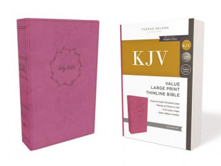Carte KJV, Value Thinline Bible, Large Print, Leathersoft, Pink, Red Letter, Comfort Print Thomas Nelson