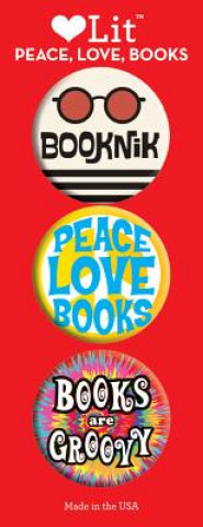 Kniha Peace, Love and Books 3 Badge Set Smith Gibbs