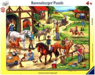 Játék Ravensburger Kinderpuzzle - 06164 Auf dem Pferdehof - Rahmenpuzzle für Kinder ab 4 Jahren, mit 40 Teilen 