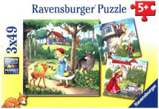 Joc / Jucărie Ravensburger Kinderpuzzle - 08051 Rapunzel, Rotkäppchen & der Froschkönig - Puzzle für Kinder ab 5 Jahren, mit 3x49 Teilen 