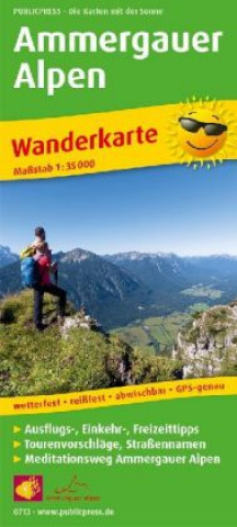 Tlačovina PublicPress Wanderkarte Ammergauer Alpen 