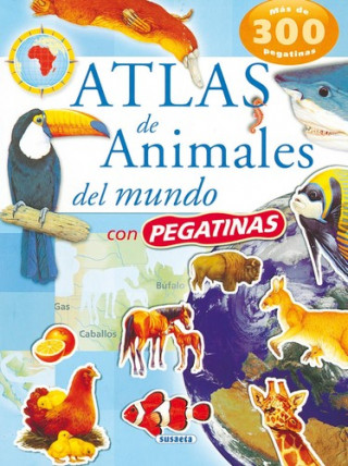 Könyv Atlas de animales del mundo con pegatinas 