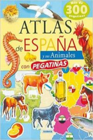 Carte Atlas de España y sus animales con pegatinas 