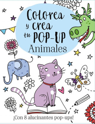 Livre COLOREA Y CREA TU POP-UP DE ANIMALES ELIZABETH GOLDING