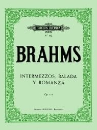 Książka Intermezzos, balada y romanza Op.118 JOHANNES BRAHMS