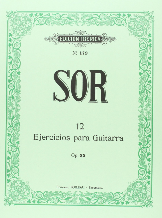 Kniha 12 Ejercicios para guitarra Op.35 FERNANDO SOR