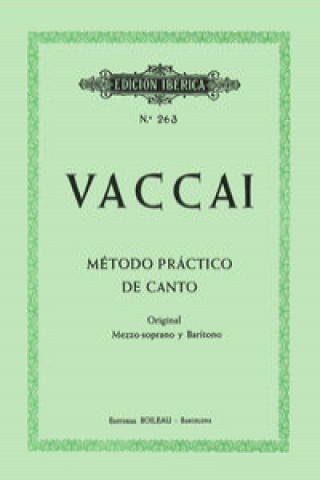 Kniha Método de canto (mezzosoprano y barítono) NICOLA VACCAI