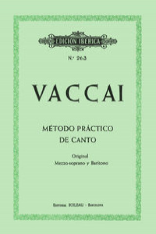 Książka Método de canto (mezzosoprano y barítono) NICOLA VACCAI