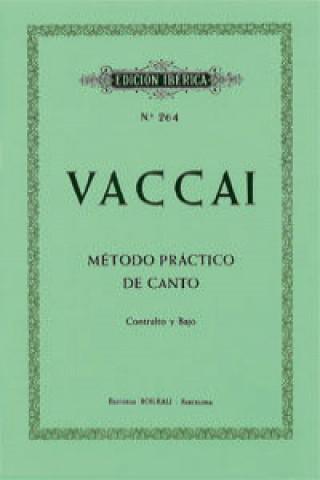 Kniha Método de canto (contralto y bajo) NICOLA VACCAI