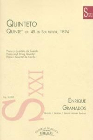 Książka Quintet op.49 en sol menor 1894 E GRANADOS