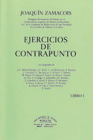 Книга Ejercicios de contrapunto JOAQUIN ZAMACOIS