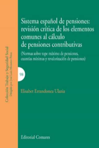Книга Sistema español de pensiones ELISABET ERRANDONEA ULAZIA