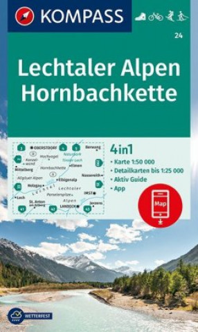 Tlačovina KOMPASS Wanderkarte Lechtaler Alpen, Hornbachkette Kompass-Karten Gmbh