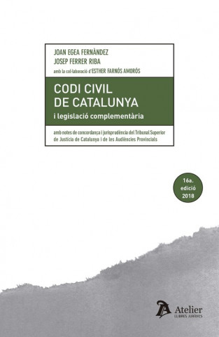 Kniha CODI CIVIL DE CATALUNYA I LEGISLACIÓ COMPLEMENTARIA JOAN EGEA