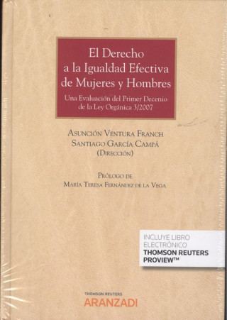 Kniha EL DERECHO A LA IGUALDAD EFECTIVA DE MUJERES Y HOMBRES (DÚO) ASUNCION VENTURA FRANCH