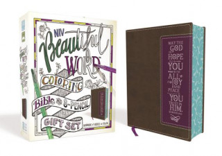 Carte Niv, Beautiful Word Coloring Bible and 8-Pencil Gift Set, Leathersoft, Brown: Hundreds of Verses to Color Zondervan