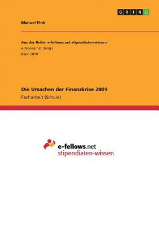 Knjiga Die Ursachen der Finanzkrise 2009 Manuel Fink