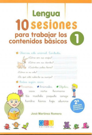 Kniha 10 Sesiones para trabajar los contenido básicos : lengua y matemáticas 1 JOSE MARTINEZ ROMERO