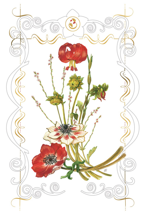 Papírszerek Karnet kwiaty lilie 12x18 + koperta 