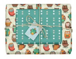 Igra/Igrača Geschenkpapier-Set für Kinder, Eulen 