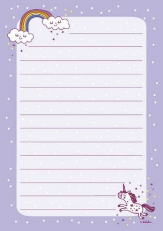 Hra/Hračka Liniertes Briefpapier-Set für Kinder: Einhorn (für Mädchen, rosa, lila) 