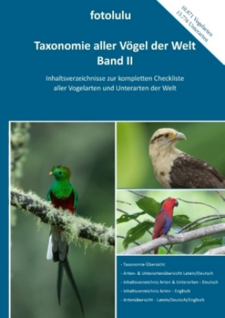 Książka Taxonomie aller Vögel der Welt - Band II Fotolulu