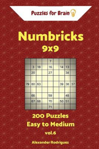 Könyv Puzzles for Brain Numbricks - 200 Easy to Medium 9x9 vol. 6 Alexander Rodriguez