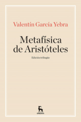 Книга METAFÍSICA DE ARISTOTELES VALENTIN GARCIA YEBRA