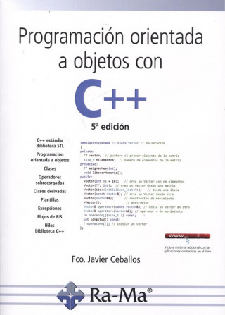 Carte PROGRAMACIÓN ORIENTADA A OBJETOS CON C++ FRANCISCO JAVIER CEBALLOS