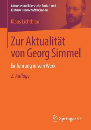 Kniha Zur Aktualitat Von Georg Simmel Klaus Lichtblau