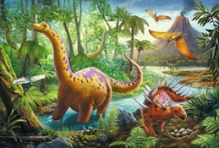 Gra/Zabawka Puzzle Dinosauři na cestách 