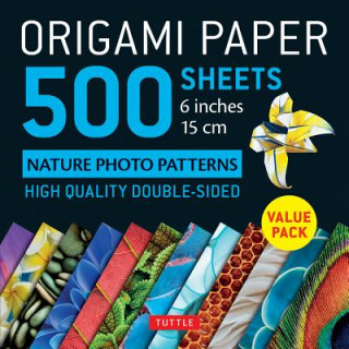 Naptár/Határidőnapló Origami Paper 500 sheets Nature Photo Patterns 6" (15 cm) Tuttle Publishing