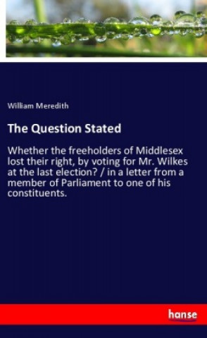 Livre The Question Stated William Meredith