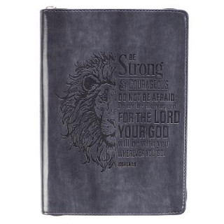 Kniha Strong & Courageous Classic Lux-Leather Zip Journal 