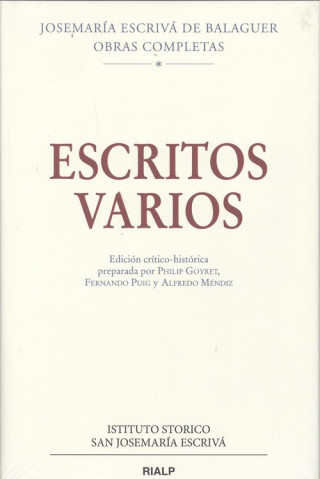 Kniha ESCRITOS VARIOS JOSEMARIA ESCRIVA DE BALAGUER