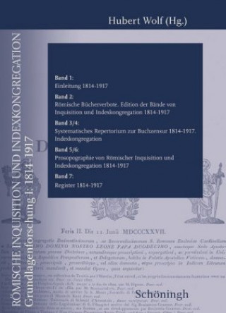 Carte Römische Inquisition und Indexkongregation, Römische Inquisition und Indexkongregation. Grundlagenforschung: 1814-1917, 1 Ex. Hubert Wolf